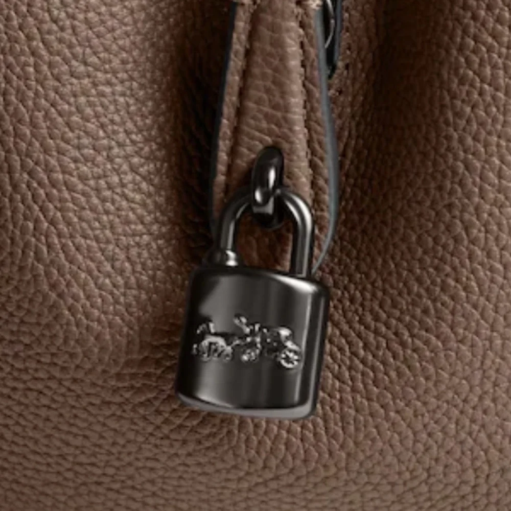 ⭐️SOLD⭐️ Coach Brooke Carryall In Pewter/Stone pebble leather - Picture 4 of 11